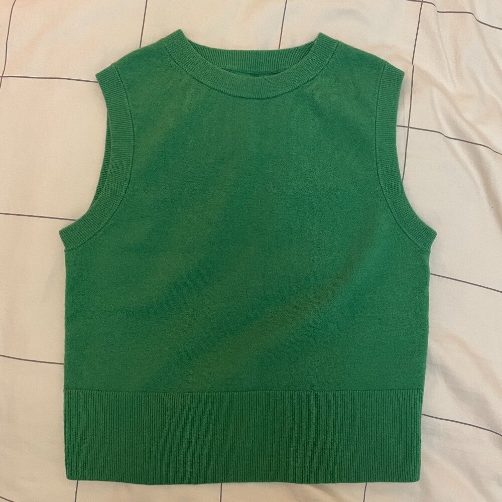 Vince Wool-Blend Crew Neck Shell sleeveless sweater
